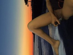 Pineapple Clit Rub with ebony teen outdoors