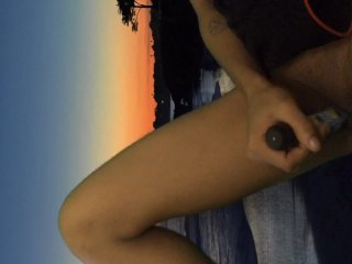 Pineapple Clit Rub with ebony_teen outdoors