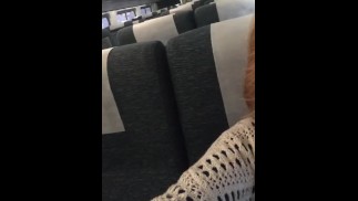 Перевозбуждённый трапик фапает в поезде