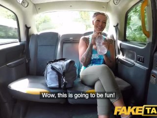 Fake Taxi Busty blonde gym bunny tattooed Milf gets anal workout
