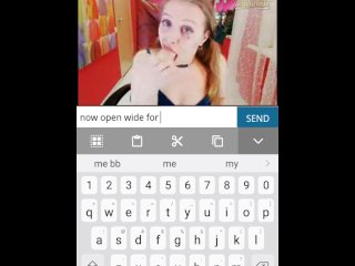 Crazy slutty teen opens mouth, crosses, eyes, and gags_on dildo. AMAZING!!