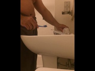 teeth brushing, reality, water, big dick