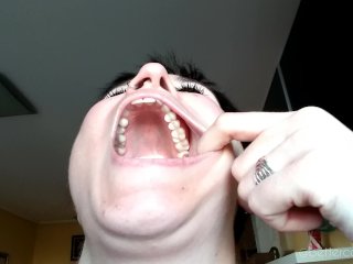 Showing Off my White and Sharp Upper Teeth and the Roof of my Mouth, Palate