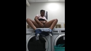 Sneaking A Quick Cum At The Laundromat