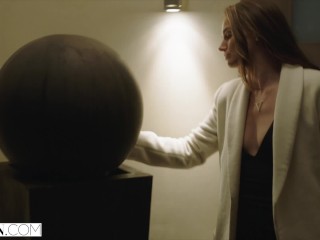 VIXEN_Janice Griffith_and Ivy Wolfe Sneak Into Backyard For Nighttime Pool