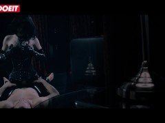 Skinny Brunette has passionate sex in LATEX SUIT