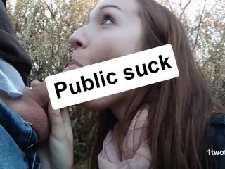 cumshot, swallow, blowjob, public