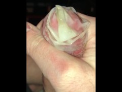 Cumming in condom after work