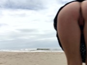 Preview 6 of More Real Amateur Public Sex Risky on the Beach !!! People walking near...