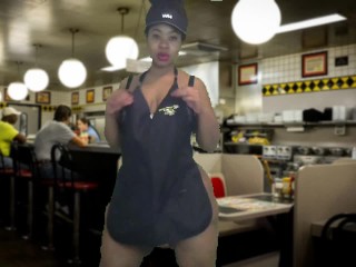 Massage 2018 Oiled Big_Booty Show FromWaitress at Restaurant - Cami Creams