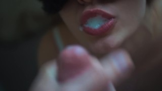 Melissa SWALLOWS Every Last Drop Of CUM In Her First BLOWJOB Video