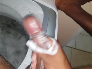washing machine, fetish, cumshot, caribbean