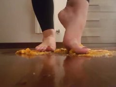 BAREFOOT CRUSHING APRICOT - Imagine what i think while crushed :)
