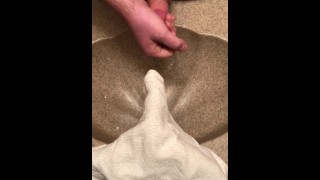 Using lotion to masterbate, look at that thick load at the end !