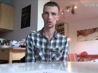 DEBT DANDY 271 - Nerdy Twink in a Plaid Shirt couldn't say no to a Big Cash Offer