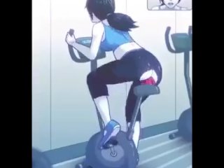 solo female, nintendo hentai, wii fit trainer, big tits