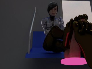 3d cartoon, ai sex robot, feet, visual novel