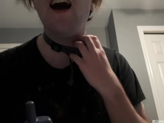 Male Sub Uses a Shock Collar for Self 