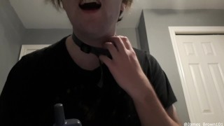 Male Sub Uses a Shock Collar for Self 