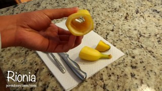 Rionia's Masturbation With Banana Peel