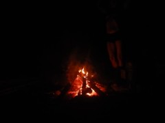 blonde homemade amatuer in florida bonfirwe striptease goes topless