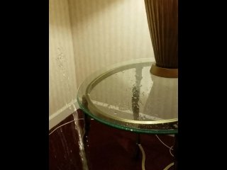 hotel piss, solo female, pissing, corner piss
