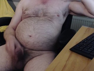 man, solo male, big belly, horny