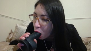 Dildo Deepthroat Blowjob With Red Lipstick Spitting lizlovejoy.manyvids.com