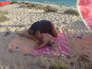 Preview 4 of 5 cocks and 1 pussy Gangbang at the beach.