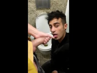 Someone came, but at the second time he finally swallows PUBLIC TOILET