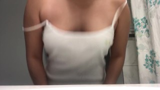 shirt can’t contian my bouncing tits