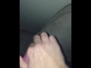 Hairy uncut cums on wall