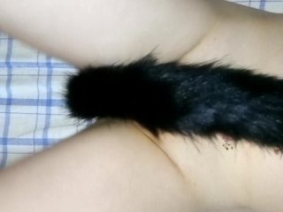 tail, cat tail, penis play, fetish