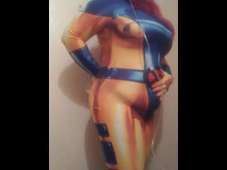 Fast Large Pump Inflation in Shiny X-Men Cosplay