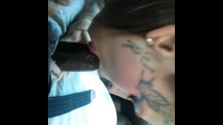Gorgeous Tatted MILF best blowjob in Orlando swallows load