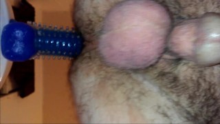 Watch me fuck my hairy ass with my favorite dildo and a cock sleeve!
