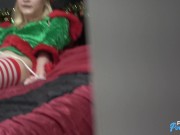 Preview 2 of 18 yo Blonde Elf w/Braces gets fucked by santa