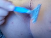 Shaving my boy hole