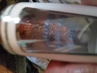 Whoa! Couldn't turn off the masturbator in time! Ha