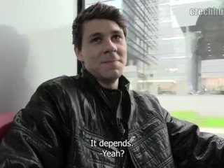 CZECH HUNTER 383 -  Dark Haired Straight Dude Tries Things His GF Wouldn't Do