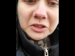 Sexy snow bunny, freezing pussy piercing