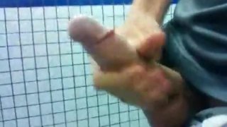Marlonsexbi thick macho cock pushing masturbation in the bathroom sneezes