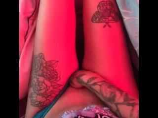 tattooed women, solo female, girl masterbating, noisy pussy