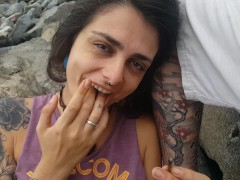 Hot Teen Public Blowjob Cum Eating at Beach!