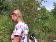Preview 4 of GERMAN SCOUT - TEEN GET NO CONDOM FUCK PUBLIC BY STRANGER
