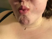 Preview 4 of CHUBBY BUSTY BBW TEEN STUFFS PIZZA INTO DIGESTING BELLY