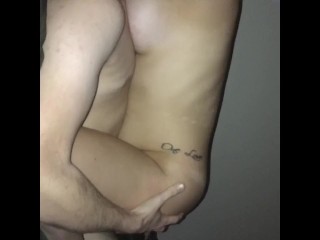 Horny Girlfriend Fucks me while my Step family is Home
