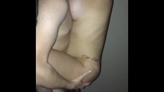 Horny girlfriend fucks me while my step family is home