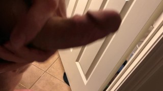 Guy Jerks Himself Off and Cums Standing up
