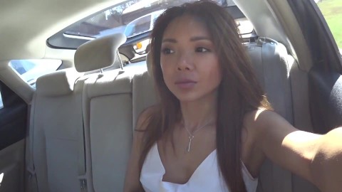 Asian Public Flashing and Masturbation in TAXI